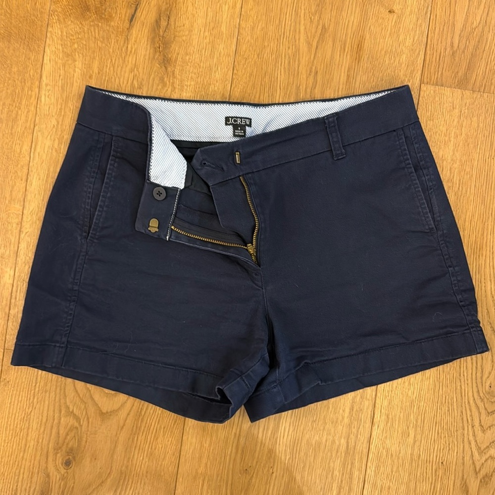 J crew classic navy chinos, size 8